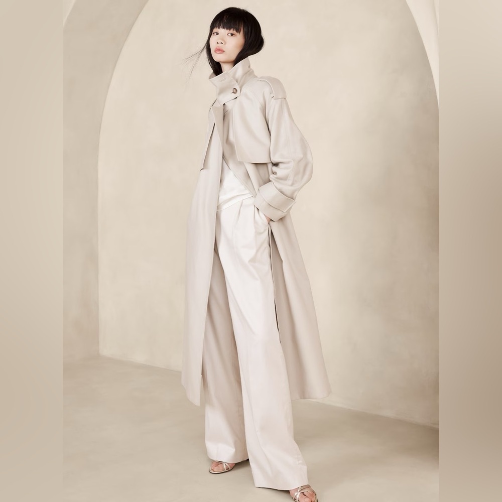NEW! Banana Republic Sabbia Oversized Italian Twill Trench Coat 🎺